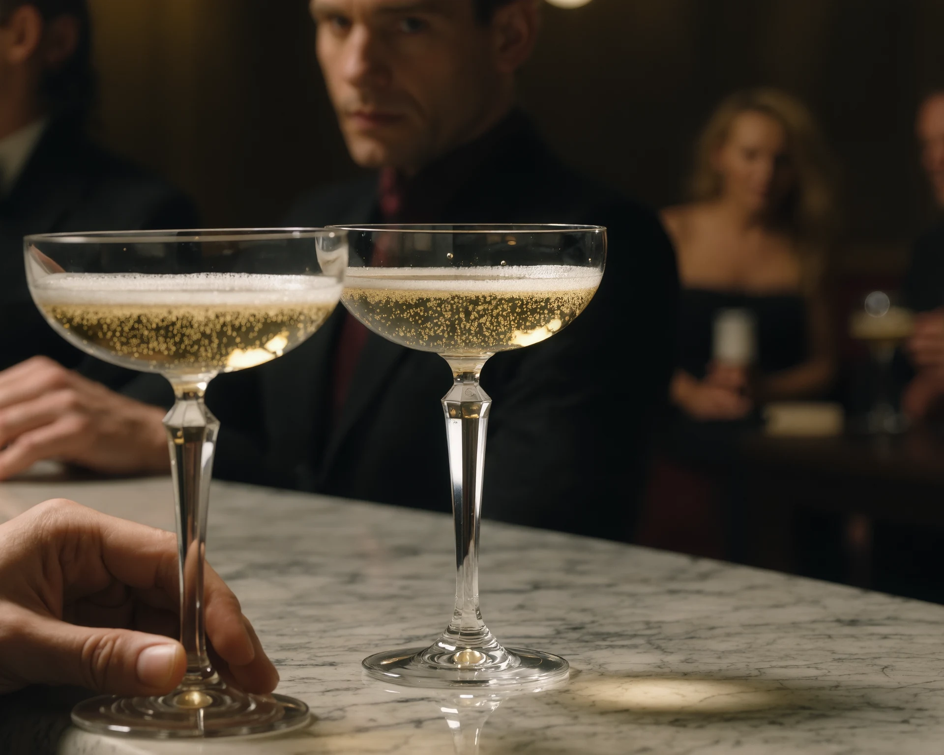 Die Eleganz von Champagnergläsern