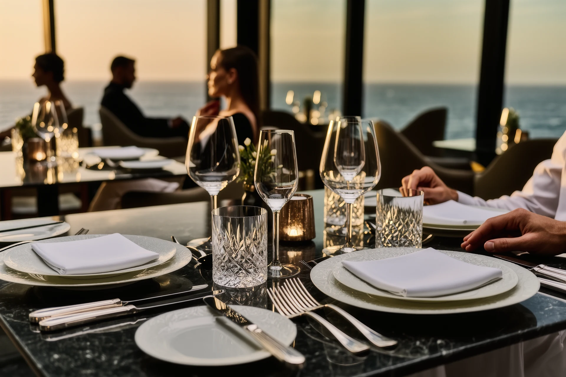 Genießen Sie den atemberaubenden Meerblick im Restaurant